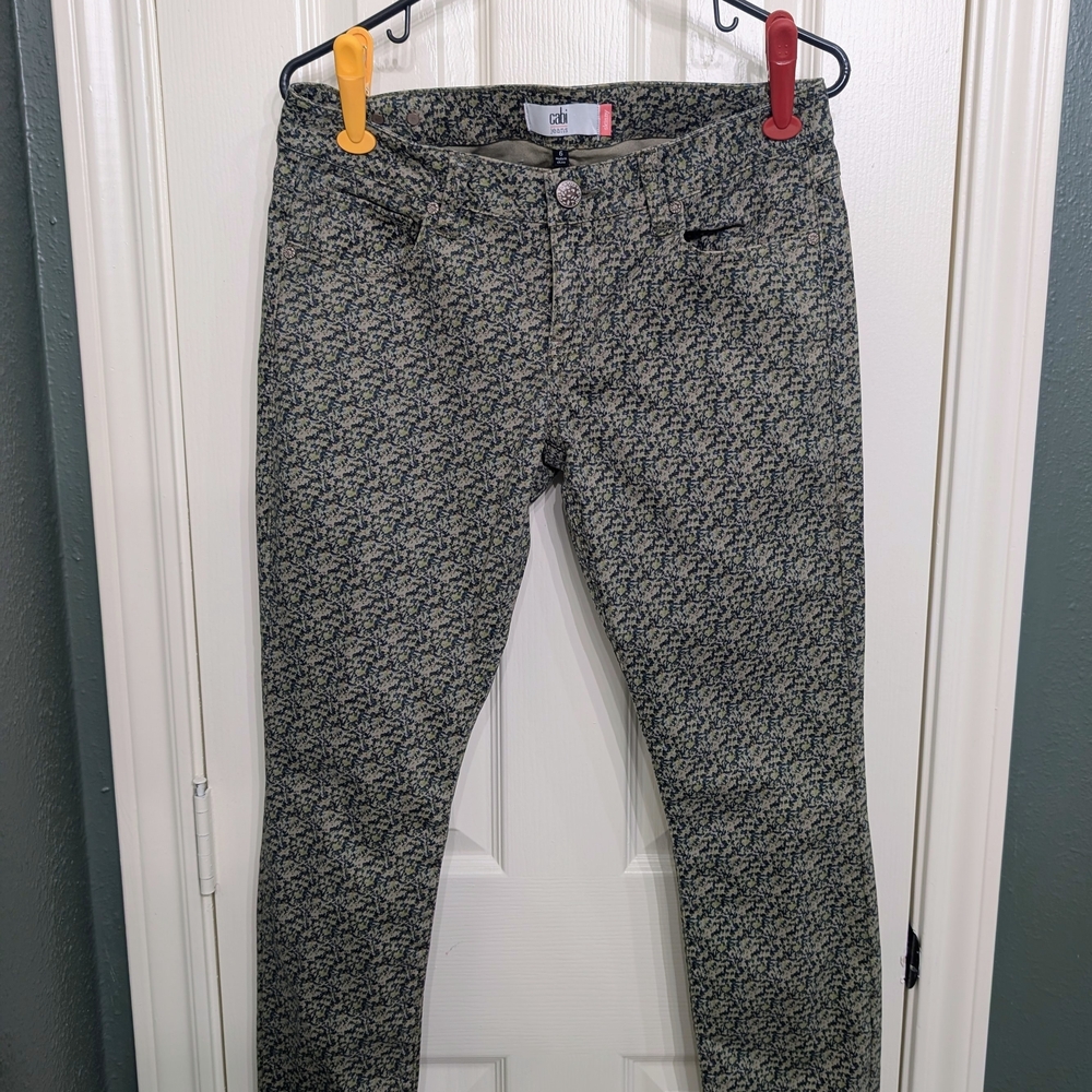 CAbi Skinny Pants in Black and White Pattern